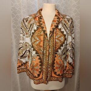 Talbots Size 6 Blazer- Orange and White